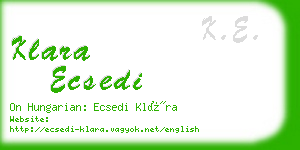 klara ecsedi business card